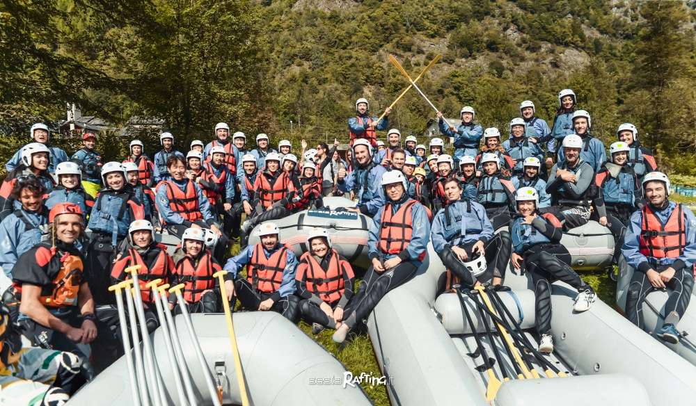 Rafting themed corporate incentive organized by Sesia Rafting asd